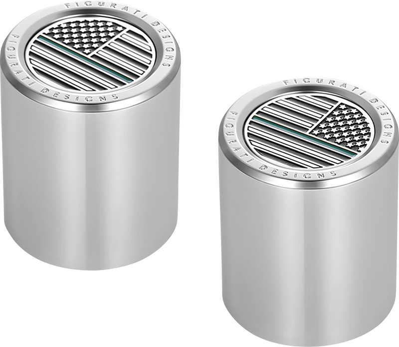 FIGURATI DESIGNS Docking Covers - American Flag - Contrast Cut - Silver FD72-DC-2730-SS