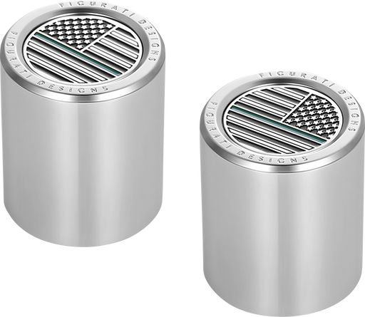 FIGURATI DESIGNS Docking Covers - American Flag - Contrast Cut - Silver FD72-DC-2730-SS