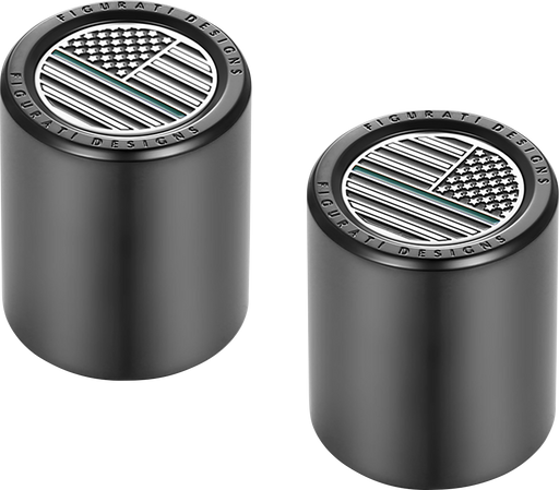 FIGURATI DESIGNS Docking Covers - American Flag - Contrast Cut - Black FD72-DC-2730-BK