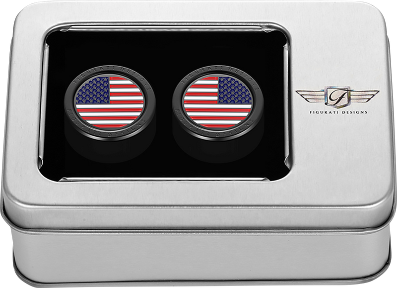 FIGURATI DESIGNS Docking Covers - American Flag - Black FD21-DC-2730-BK