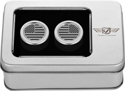 FIGURATI DESIGNS Docking Covers - American Flag - Silver FD26-DC-2730-SS