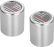 FIGURATI DESIGNS Docking Covers - American Flag - Contrast Cut - Silver FD73-DC-2730-SS