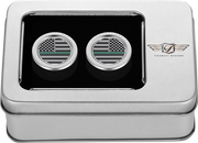 FIGURATI DESIGNS Docking Covers - American Flag - Contrast Cut - Silver FD72-DC-2730-SS