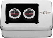 FIGURATI DESIGNS Docking Covers - American Flag - Contrast Cut - Silver FD73-DC-2730-SS