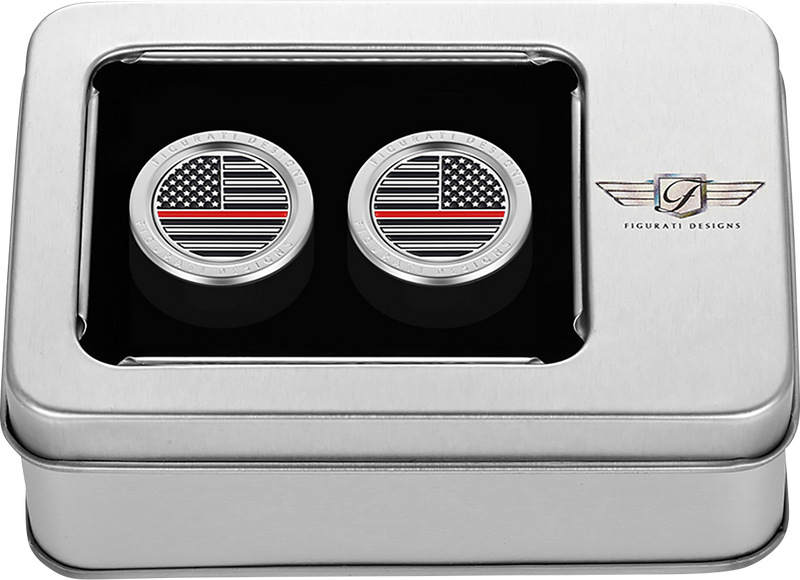 FIGURATI DESIGNS Docking Covers - American Flag - Contrast Cut - Silver FD73-DC-2730-SS