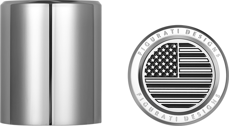 FIGURATI DESIGNS Docking Covers - American Flag - Silver FD26-DC-2730-SS