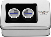 FIGURATI DESIGNS Docking Covers - American Flag - Contrast Cut - Silver FD70-DC-2730-SS