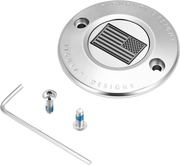 FIGURATI DESIGNS Timing Cover - 2 Hole - American Flag - Contrast Cut - Stainless Steel FD26R-TC-2H-SS