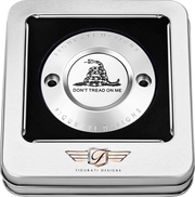 FIGURATI DESIGNS Timing Cover - 2 Hole - Don't Tread on Me - Stainless Steel FD40-TC-2H-SS