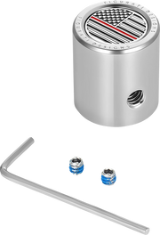 FIGURATI DESIGNS Heel-Toe Shifter Cover - Red Line American Flag - Stainless Steel FD73-HTSC-SS