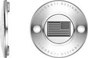 FIGURATI DESIGNS Timing Cover - 2 Hole - American Flag - Contrast Cut - Stainless Steel FD26R-TC-2H-SS
