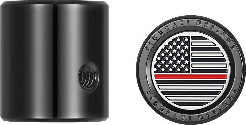 FIGURATI DESIGNS Heel-Toe Shifter Cover - Red Line American Flag - Black FD75-HTSC-BLK