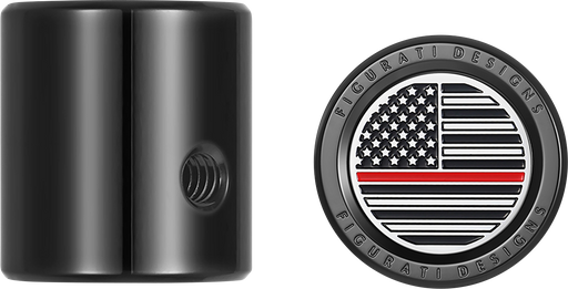 FIGURATI DESIGNS Heel-Toe Shifter Cover - Red Line American Flag - Black FD75-HTSC-BLK