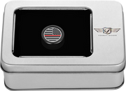 FIGURATI DESIGNS Heel-Toe Shifter Cover - Red Line American Flag - Black FD75-HTSC-BLK