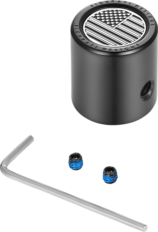 FIGURATI DESIGNS Heel-Toe Shifter Cover - American Flag - Black FD26-HTSC-BLK