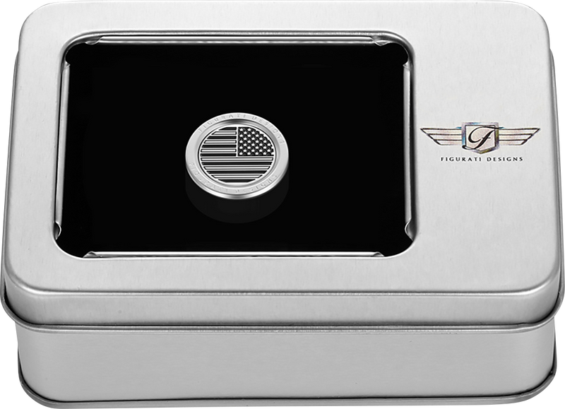 FIGURATI DESIGNS Heel-Toe Shifter Cover - American Flag - Stainless Steel FD26-HTSC-SS