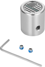 FIGURATI DESIGNS Heel-Toe Shifter Cover - Green Line American Flag - Stainless Steel FD72-HTSC-SS