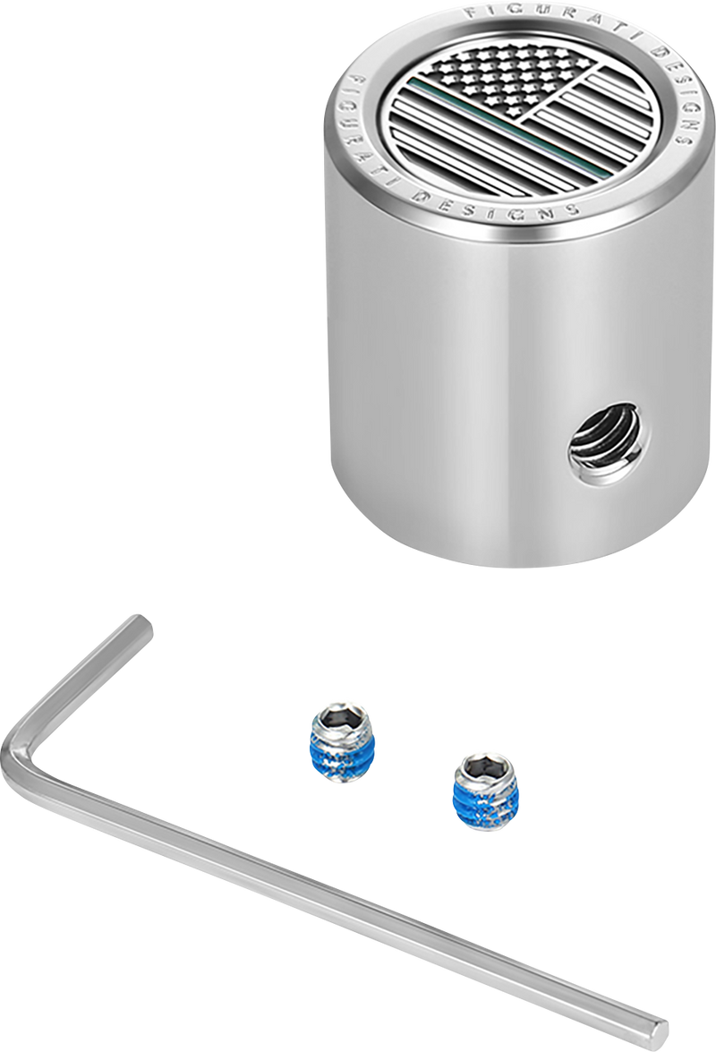 FIGURATI DESIGNS Heel-Toe Shifter Cover - Green Line American Flag - Stainless Steel FD72-HTSC-SS