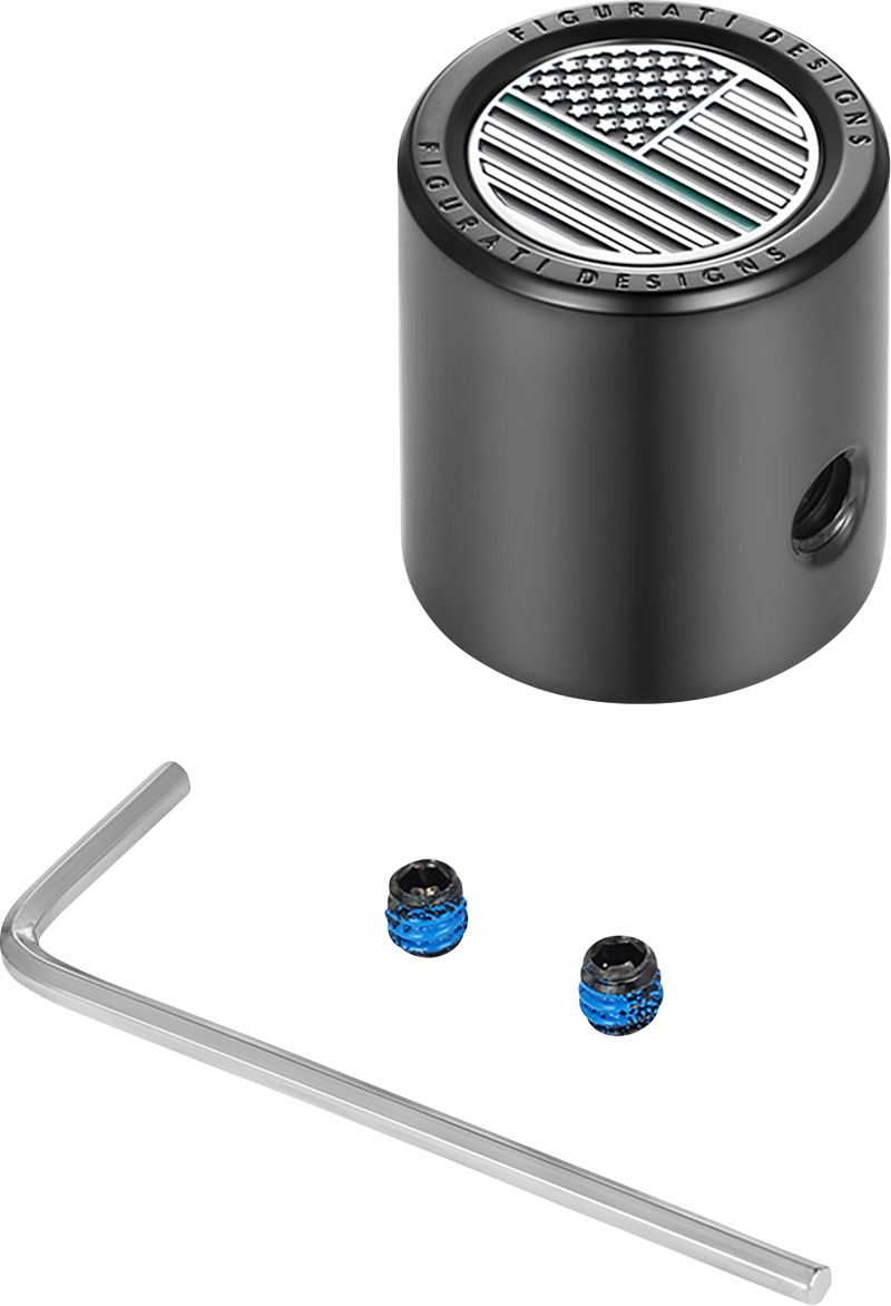 FIGURATI DESIGNS Heel-Toe Shifter Cover - Green Line American Flag - Black FD72-HTSC-BLK