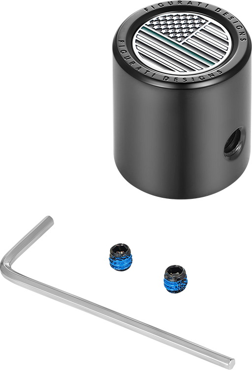 FIGURATI DESIGNS Heel-Toe Shifter Cover - Green Line American Flag - Black FD72-HTSC-BLK