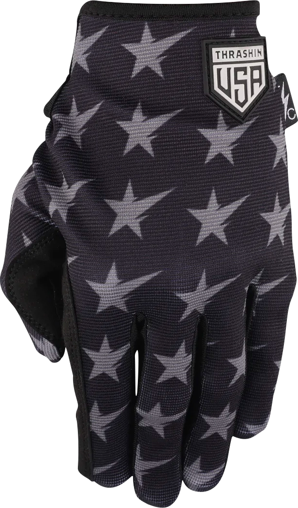 THRASHIN SUPPLY CO. Stars & Bolts Stealth Gloves - Black/Gray - 2XL