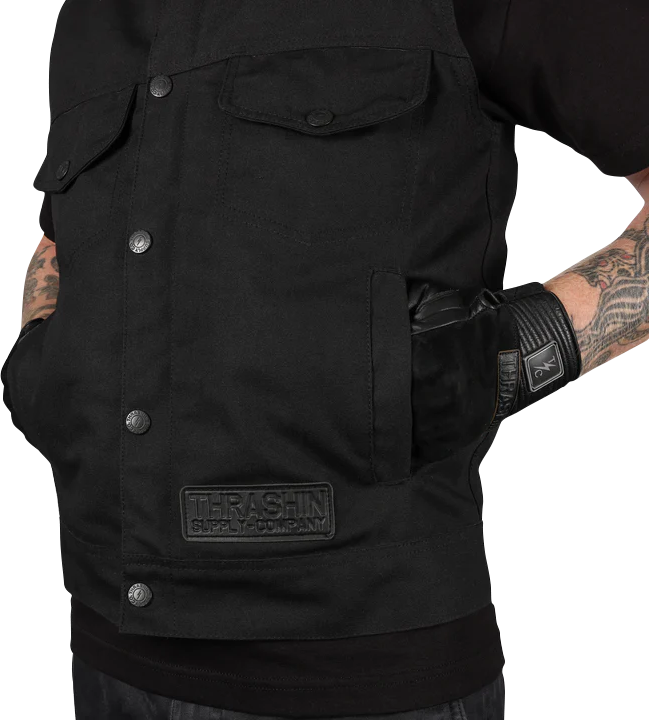 THRASHIN SUPPLY CO. Nightrider v2 Riding Vest - Black - 2XL
