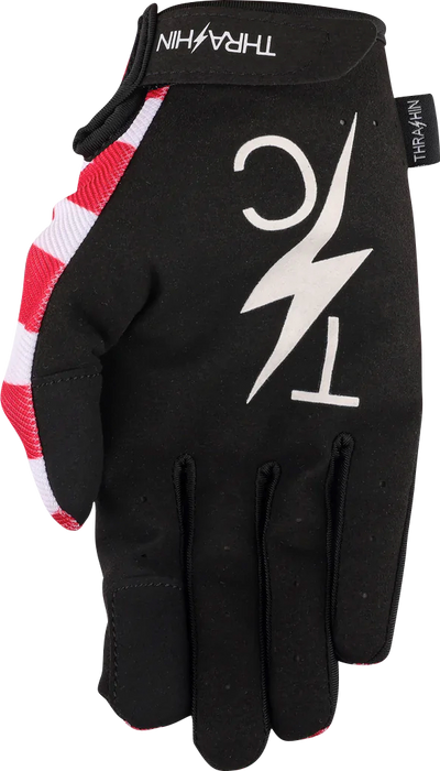 THRASHIN SUPPLY CO. Stars & Bolts Stealth Gloves - Red/Blue - Large
