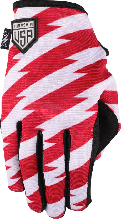 THRASHIN SUPPLY CO. Stars & Bolts Stealth Gloves - Red/Blue - Large