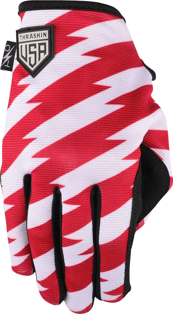 THRASHIN SUPPLY CO. Stars & Bolts Stealth Gloves - Red/Blue - XL