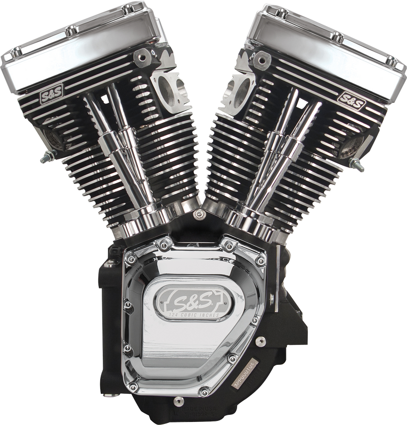 S&S CYCLE V124 Series Black Edition Long Block Engine without Induction/Ignition