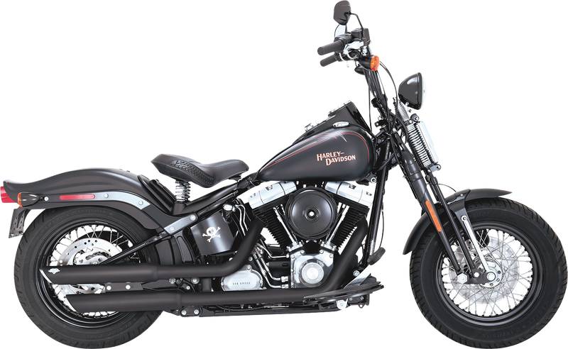 VANCE & HINES 3" Twin Slash Slip-On Mufflers - Black - 2010-2017 SOFTAIL MODELS