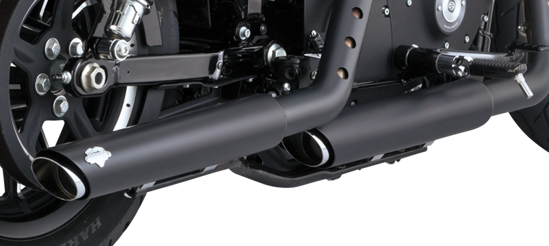 VANCE & HINES 3" Twin Slash Slip-On Mufflers - Black - 2014-2021 SPORTSTER MODELS