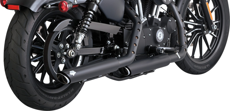 VANCE & HINES 3" Twin Slash Slip-On Mufflers - Black - 2014-2021 SPORTSTER MODELS