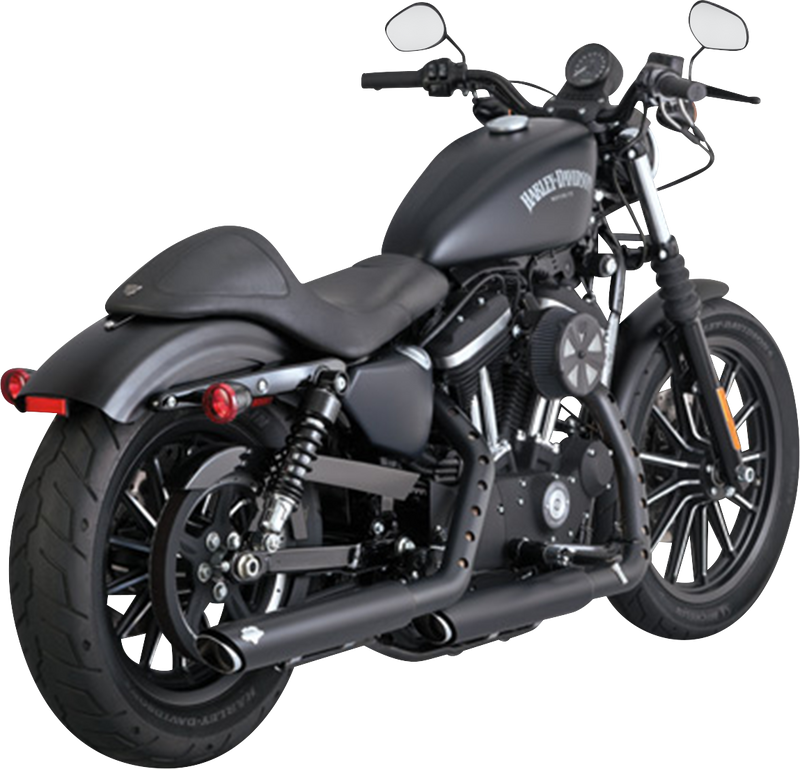 VANCE & HINES 3" Twin Slash Slip-On Mufflers - Black - 2014-2021 SPORTSTER MODELS