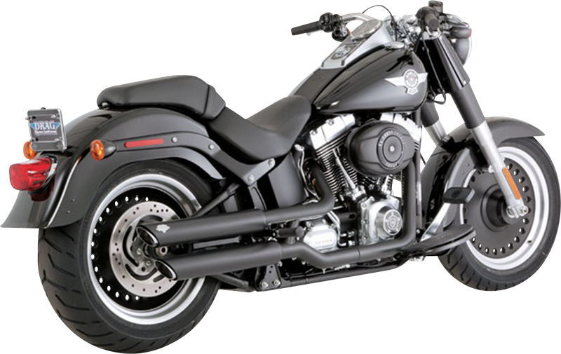VANCE & HINES 3" Twin Slash Slip-On Mufflers - Black - 2010-2017 SOFTAIL MODELS