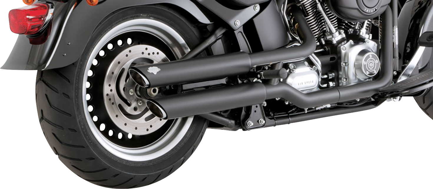 VANCE & HINES 3" Twin Slash Slip-On Mufflers - Black - 2010-2017 SOFTAIL MODELS