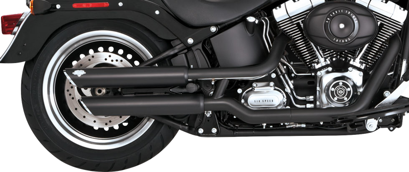 VANCE & HINES 3" Twin Slash Slip-On Mufflers - Black - 2010-2017 SOFTAIL MODELS