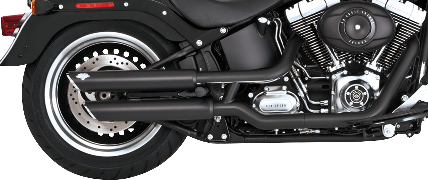 VANCE & HINES 3" Twin Slash Slip-On Mufflers - Black - 2010-2017 SOFTAIL MODELS