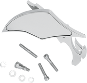 PRO-ONE PERF.MFG. Mirror - Flame - Side View - Milled - Oblong - Chrome - Left 104220