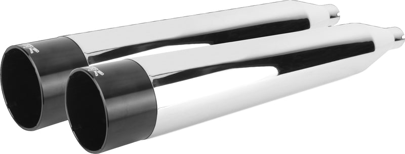 TBR Comp S Slip On Chrome W/Black End Cap - '17-'24 TOURING