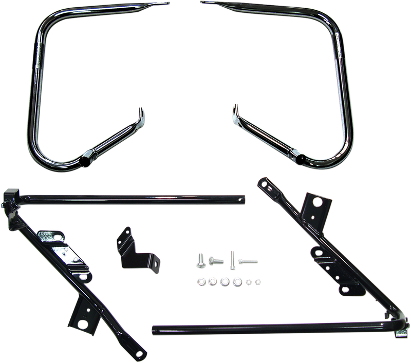 DRAG SPECIALTIES Black Saddlebag Support Guard Brackets - FL '09-'13