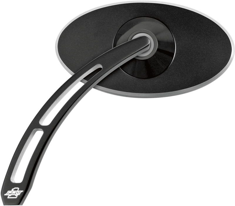 PRO-ONE PERF.MFG. Mirror - Pro Street - Side View - Smooth - Oval - Black - Left 102590B