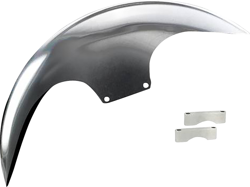 PAUL YAFFE BAGGER NATION Cafe Front Fender - 21" - Chrome Adaptors PYO:CAFE-21-14L-C