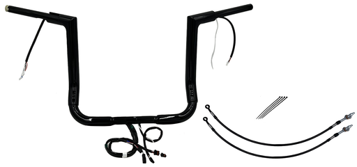 FAT BAGGERS INC. EZ Install Wired 1-1/2" Flat Top Handlebar Kit - 14" - Black 602214-B