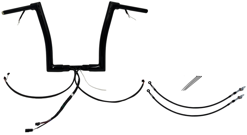 FAT BAGGERS INC. EZ Install Wired 1-1/2" Flat Top Handlebar Kit - 14" - Black 601314-B