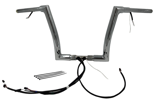 FAT BAGGERS INC. EZ Install Wired 1-1/2" Flat Top Handlebar Kit - 12" - Chrome 602312