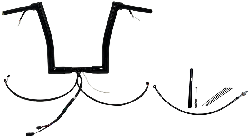 FAT BAGGERS INC. EZ Install Wired 1-1/2" Flat Top Handlebar Kit - 14" - Black 612914-B