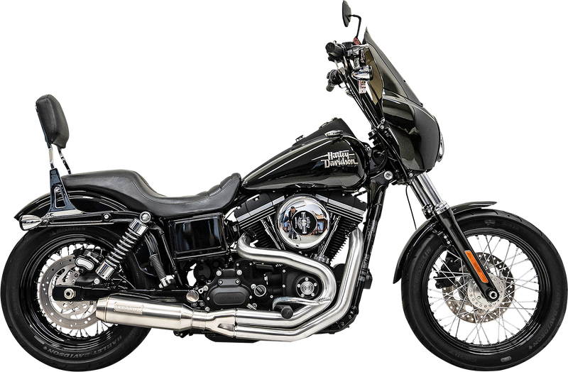 BASSANI XHAUST 2-into-1 Mid-Length Super Bike Exhaust System - Stainless Steel - '91-'17 DYNA MODELS