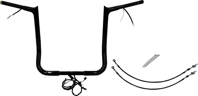 FAT BAGGERS INC. EZ Install Wired 1-1/4" Pointed Top Handlebar Kit - 16" - Black 901216-B