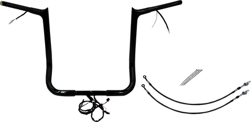 FAT BAGGERS INC. EZ Install Wired 1-1/4" Pointed Top Handlebar Kit - 16" - Black 901216-B